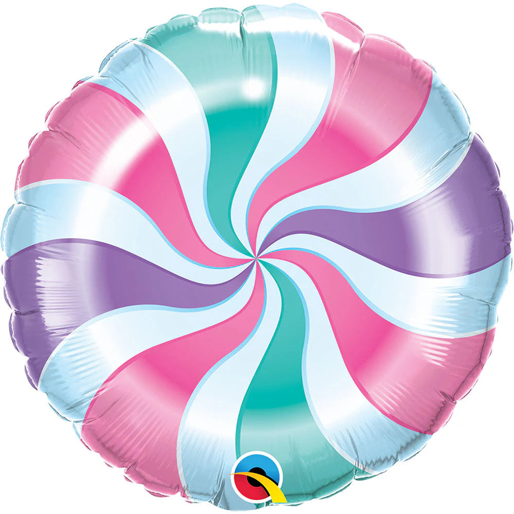 Qualatex 18" Red Candy Pastel Swirl Balloon